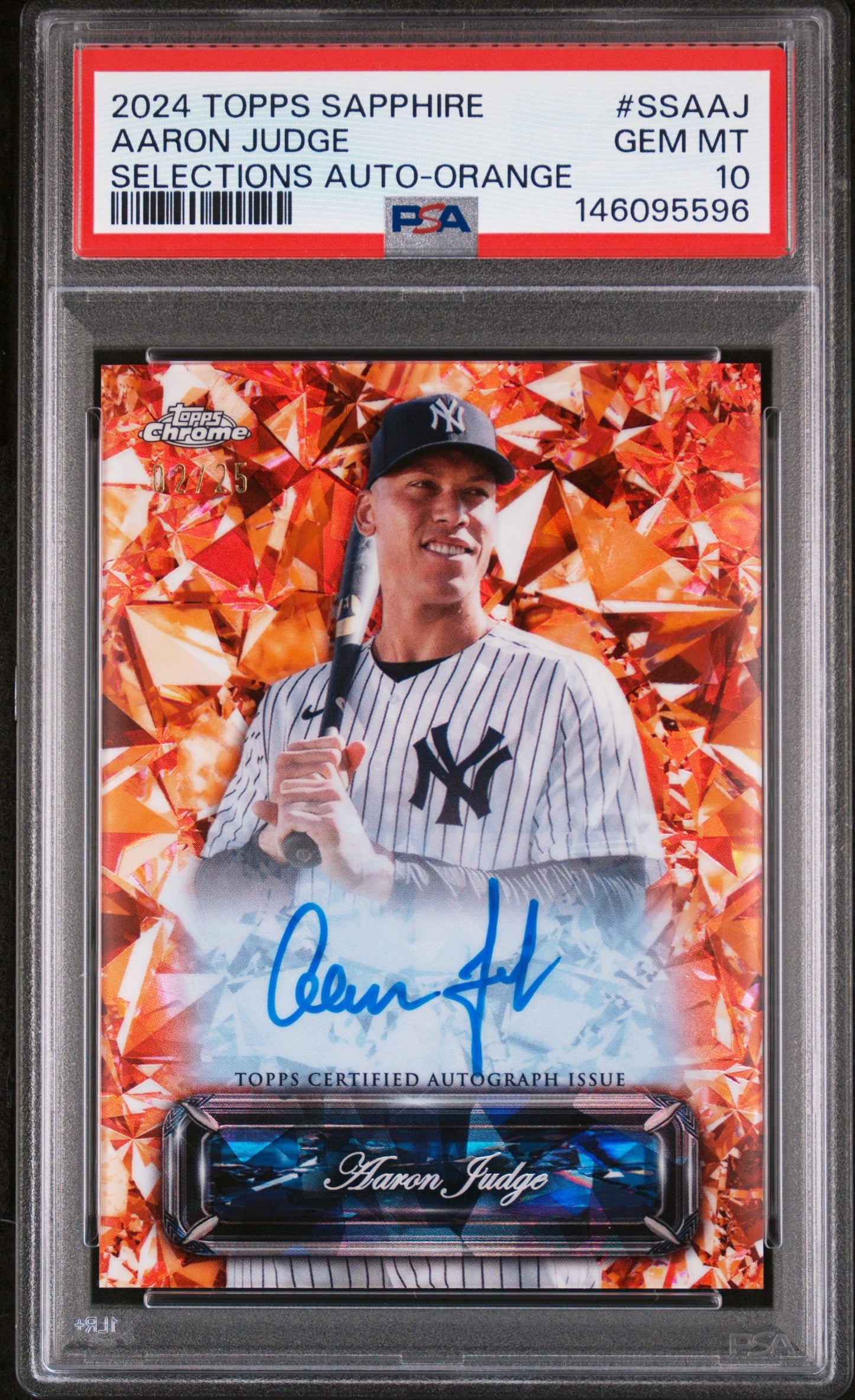 2024 Topps Sapphire Aaron Judge Auto /25 PSA 10